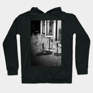 Pavia. Cafe at Night. Black and White. 2010 Hoodie